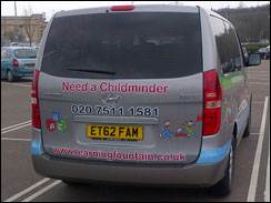 children bus back view